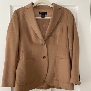 Brooks Brothers Blazer Camel Hair Brown Italian Piacenza Designer 6P EUC